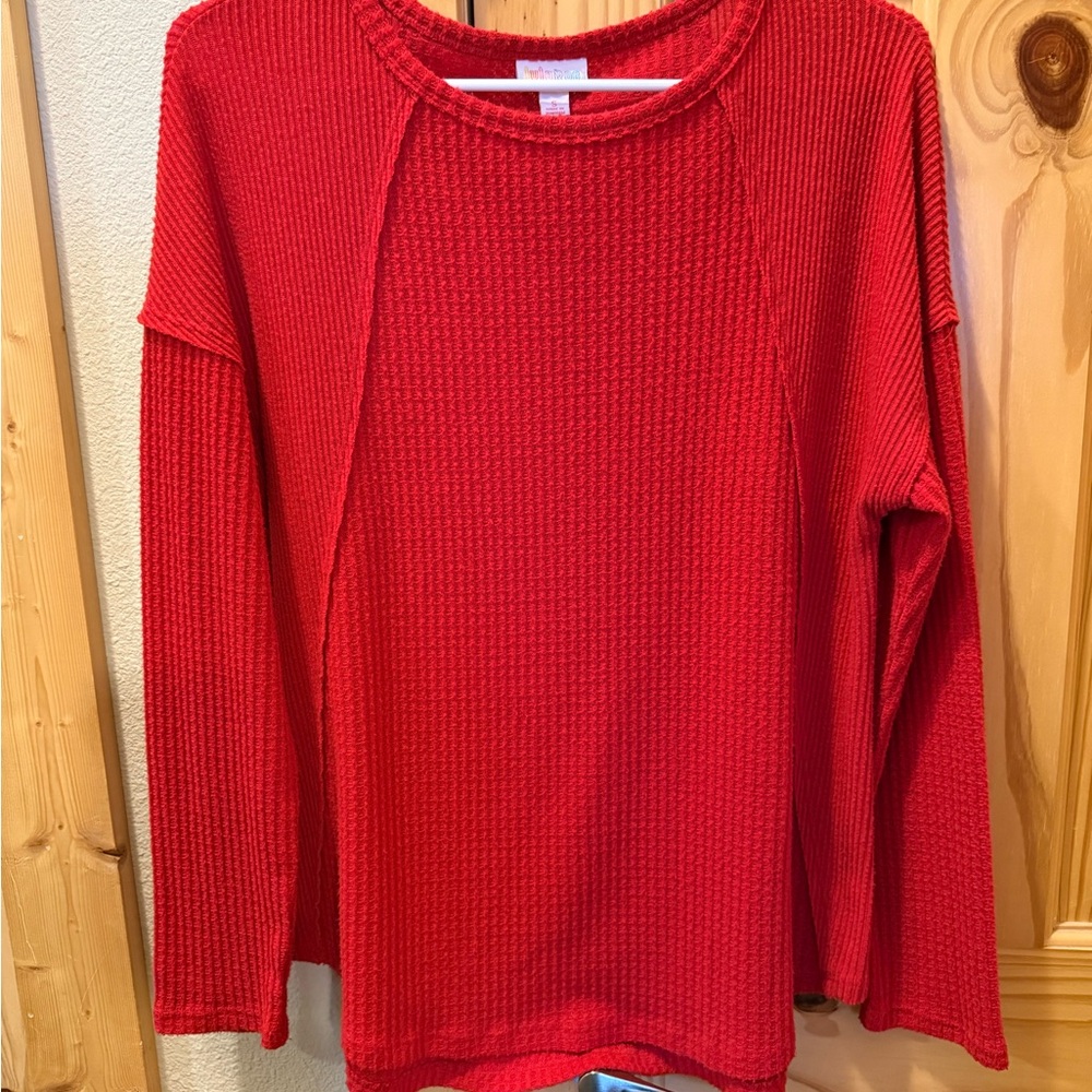 LuLaRoe Vibrant Red Tina Top